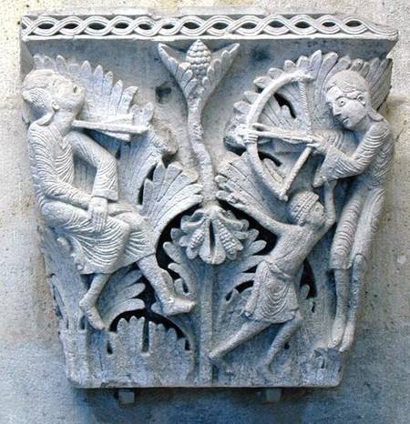 The Death of Cain, original capital from the cathedral nave od French School