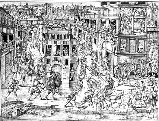 Death of Admiral Gaspard II de Coligny (1519-72), at the time of St. Bartholomew''s Massacre in 1572 od French School