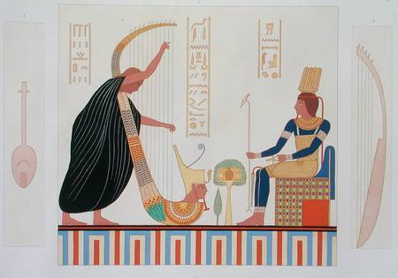 Decoration from the Room of the Harps, East Tomb, Byban el Molouk, Thebes, Volume II, plate 91 from od French School