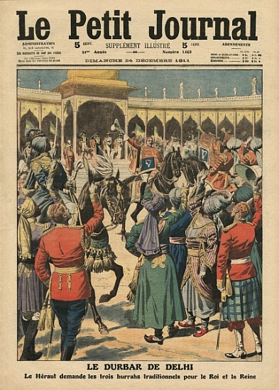 Delhi Durbar, illustration from ''Le Petit Journal'', supplement illustre, 24th December 1911 od French School