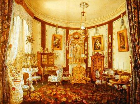 Drawing room of the Chateau de Sache od French School