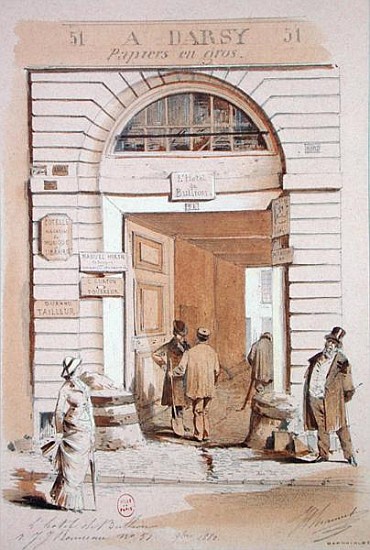 Entrance of the Hotel Bullion, 57 rue Jean-Jeacques Rousseau, Paris od French School