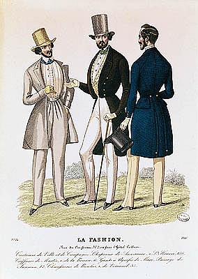 Fashion plate depicting male clothing, published La Fashion'' od French School