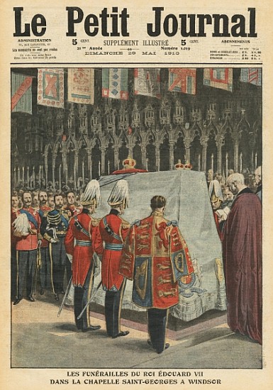 Funeral of King Edward VII in St. George''s chapel at Windsor, illustration from ''Le Petit Journal' od French School