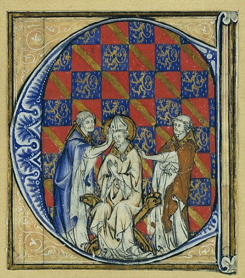 Historiated initial ''C'' depicting the ordination of a bishop, c.1320-30 od French School