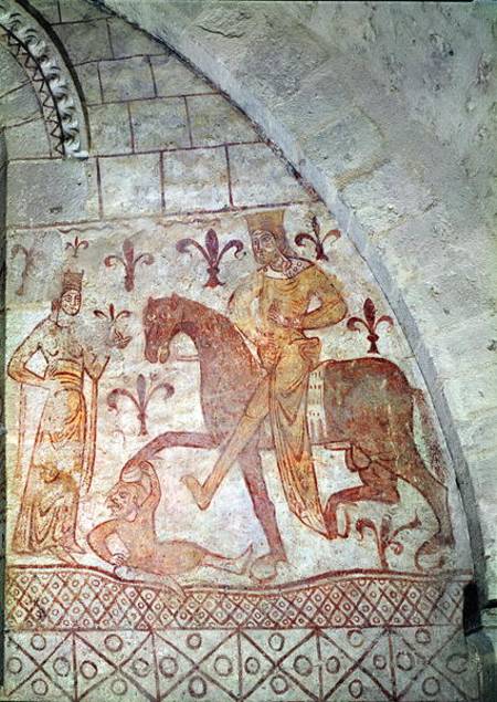 Hugues IX (c.1163-1219) Lusignan defeating Nur al-Din (1116-74) in Syria od French School