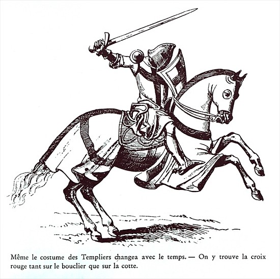 Illustration of a Knight Templar od French School