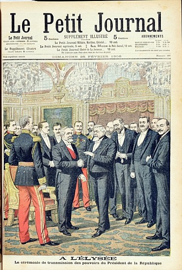 In the Elysee Palace, the Ceremonial Transfer of Powers of the President of the French Republic, ill od French School