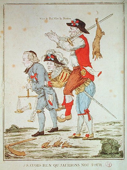 ''Je Savais Bien Que Nous Aurions Notre Tour'', caricature depicting the Three Orders od French School