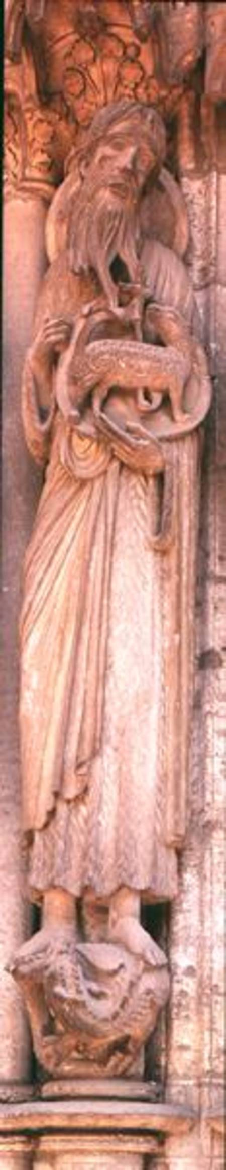 St. John the Baptist, jamb figure from the right hand side of the central door of the north portal od French School