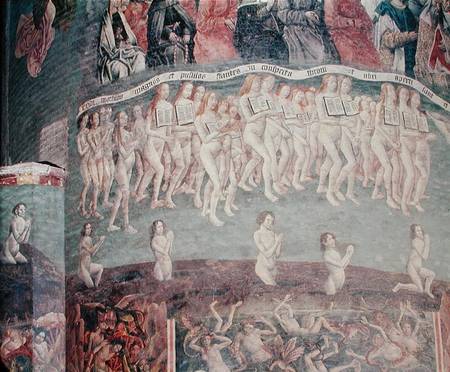 The Last Judgement: The resurrected carrying the book of their life around their necks  (detail) od French School