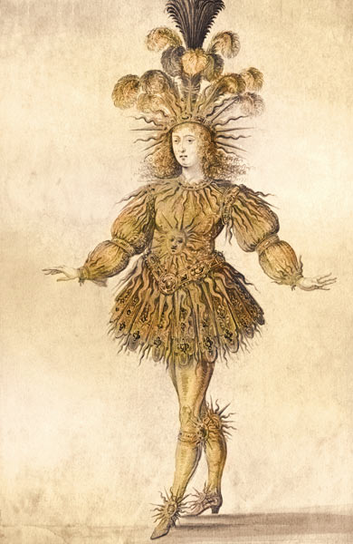 King Louis XIV of France in the costume of the Sun King in the ballet ''La Nuit'' od French School