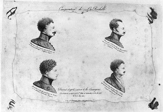 La Rochelle plot, portraits of the four sergeants, after 1822 od French School