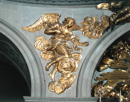 Louis XIV style angel, from the arch on the left of the High Altar in the Chapel od French School