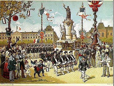March-Past in the Place de la Republique, 14th July 1880 od French School