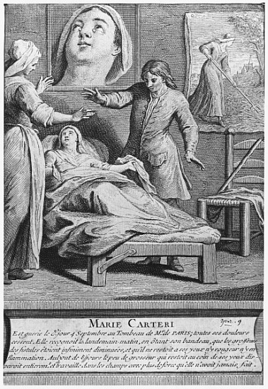 Miraculous healing of a blind woman, Marie Carteri, on the tomb of Deacon Francois de Paris at the p od French School