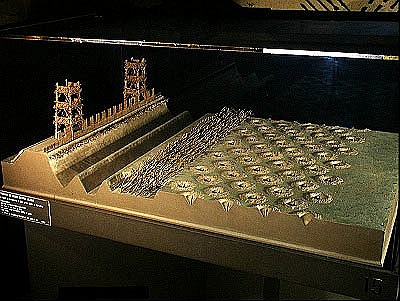 Model of Caesar''s defences at Alesia (mixed media) od French School