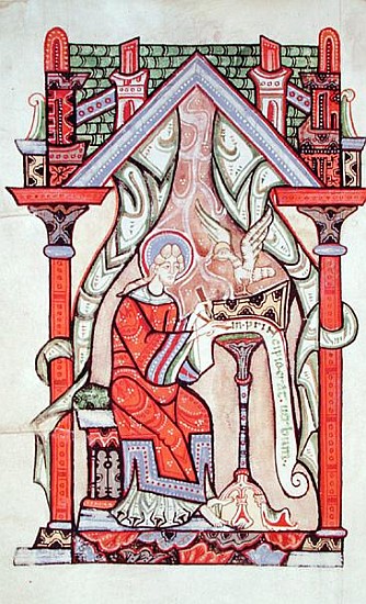 Ms 75 fol.63v St. John the Evangelist, from the Gospels according to St. Matthew and St. John, from  od French School