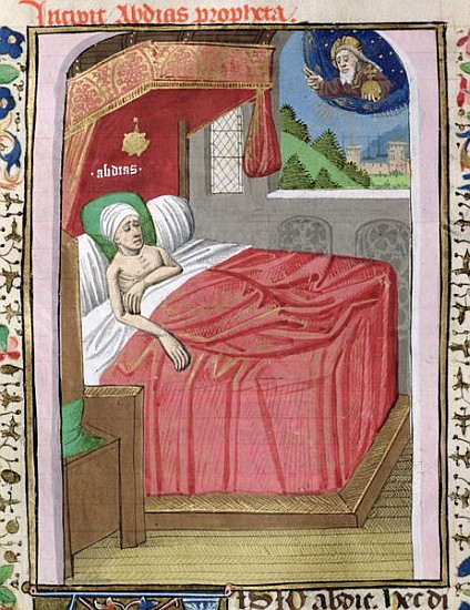 Ms H 7 fol.110v The Vision of Obadiah, from the Bible of Jean XXII od French School