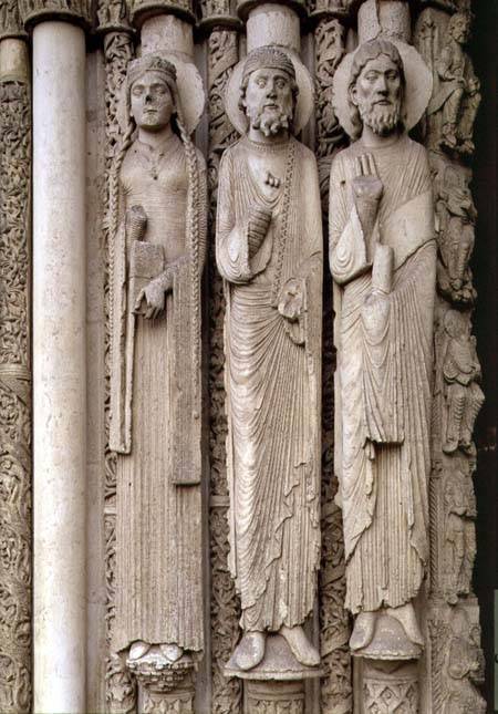Old Testament figures, from the north embrasures of the central door of the Royal Portal of the west od French School