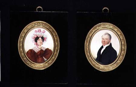 Pair of Portrait Miniatures of a Lady and a Gentleman od French School