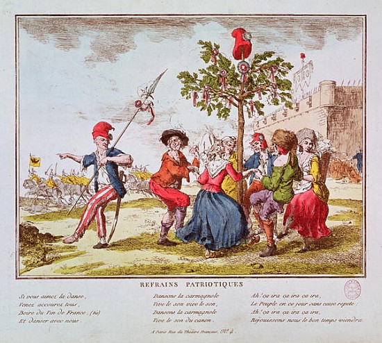 Patriotic Refrains: French revolutionaries dancing the carmagnole around the tree of Liberty, c.1792 od French School