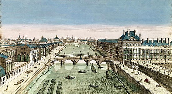 Perspective View of Paris from the Pont Royal od French School