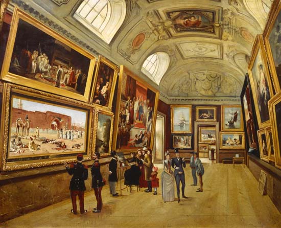 A Picture gallery at the Musee du Luxembourg od French School