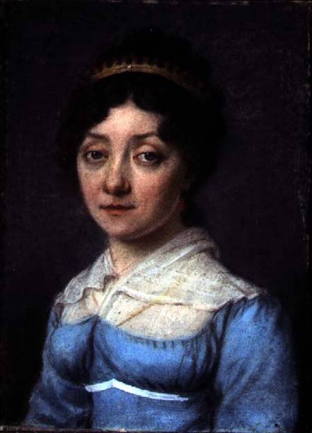 Portrait of a Bourgeois Woman in a Blue Empire Dress od French School