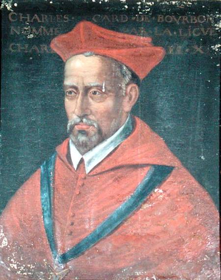 Portrait of Cardinal Charles de Bourbon (1523-90) od French School