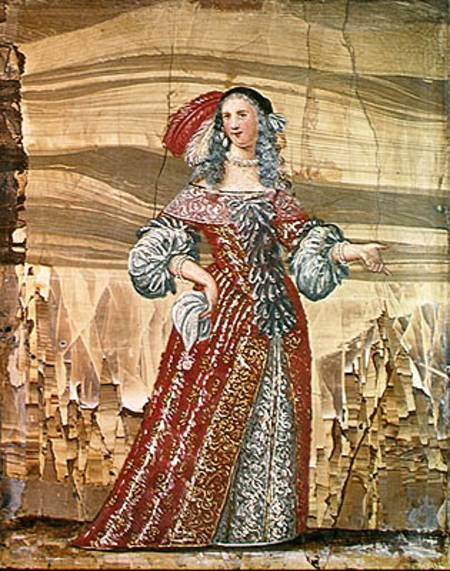 Portrait of Madeleine Bejart (1618-72) in the role of Madelon in 'Les Precieuses' by Moliere ((1622- od French School