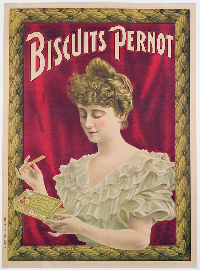 Poster advertising Pernot biscuits od French School