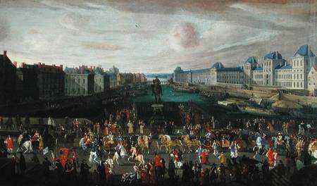 Procession of Louis XIV (1638-1715) Across the Pont-Neuf od French School