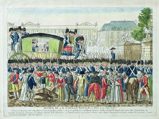 Return of the French Royal Family to Paris on the 25th June 1791 od French School