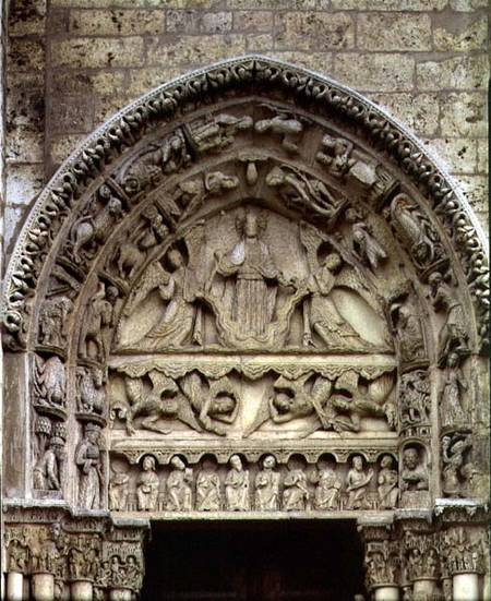 The Royal Portal, north door, tympanum depicting the Ascension od French School