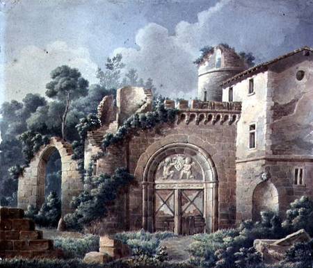 A Ruined Castle od French School