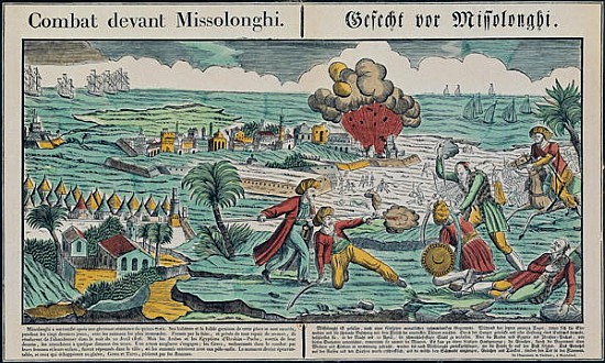 Siege of Missolonghi, 22nd April 1826 od French School