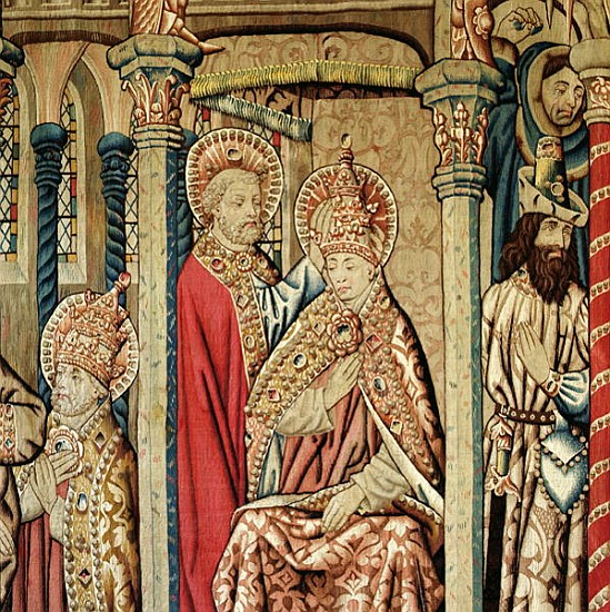St. Peter Placing the Papal Tiara on the Head of St. Clement, from ''The Life of St. Peter'' (wool t od French School