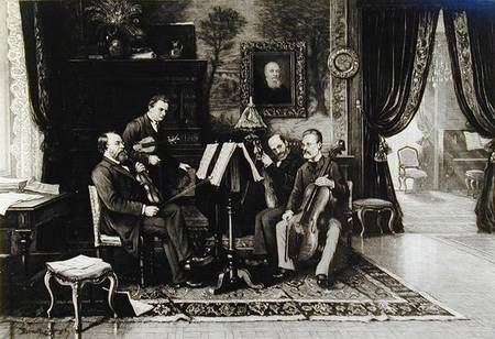 The String Quartet (litho) od French School