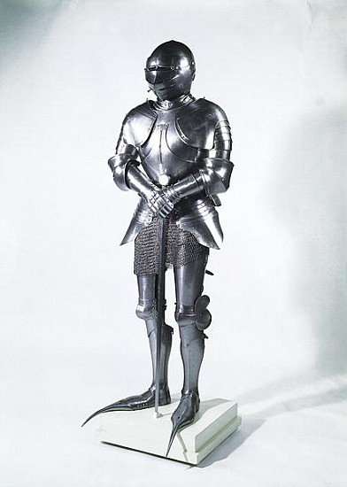 Suit of armour with poulaines, c.1480 (metal) od French School