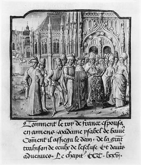 T.2 fol.311v Marriage of Charles VI (1368-1422) King of France and Isabella of Bavaria (1371-1435) a od French School