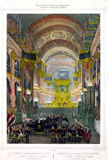 The Arrival of Napoleon''s Ashes at L''Eglise des Invalides, 15th December 1840 od French School