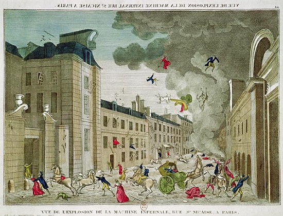 The Attempted Assassination of Napoleon Bonaparte (1769-1821) on the Rue Saint-Nicaise, Paris, 24th  od French School
