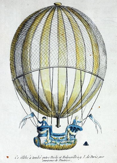 The Balloon of Jacques Charles (1746-1823) and Nicholas Robert (1761-1828) used in their flight from od French School