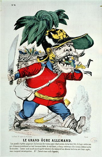 The Giant German Ogre, caricature of Otto von Bismarck (1815-98) od French School