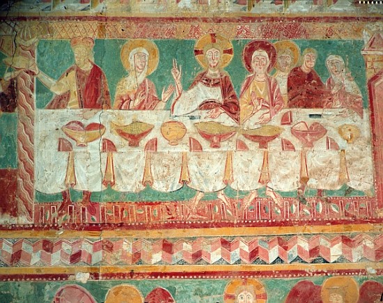 The Marriage at Cana, from the South wall of the Choir, 12th century od French School