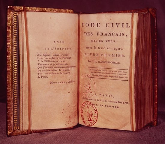 The Napoleonic Code (mixed media) od French School