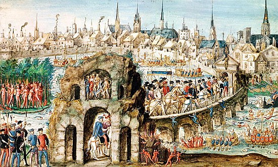 The Royal Entry Festival of Henri II (1519-59) into Rouen, 1st October 1550 od French School