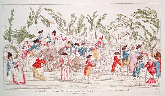 The Triumphant Parisian Army Returning to Paris from Versailles, 6th October 1789 od French School