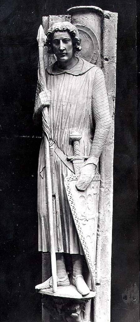 St. Theodore dressed as a Knight, relief carving od French School